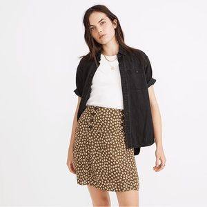 Extra Small Madewell Piped mini skirt in woodcut flowers